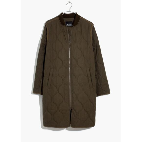 Madewell Women's Small Quilted Military Coat - Picture 3 of 7